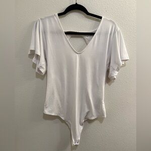 NWT Abercrombie & Fitch White Soft Drapey Bodysuit XL